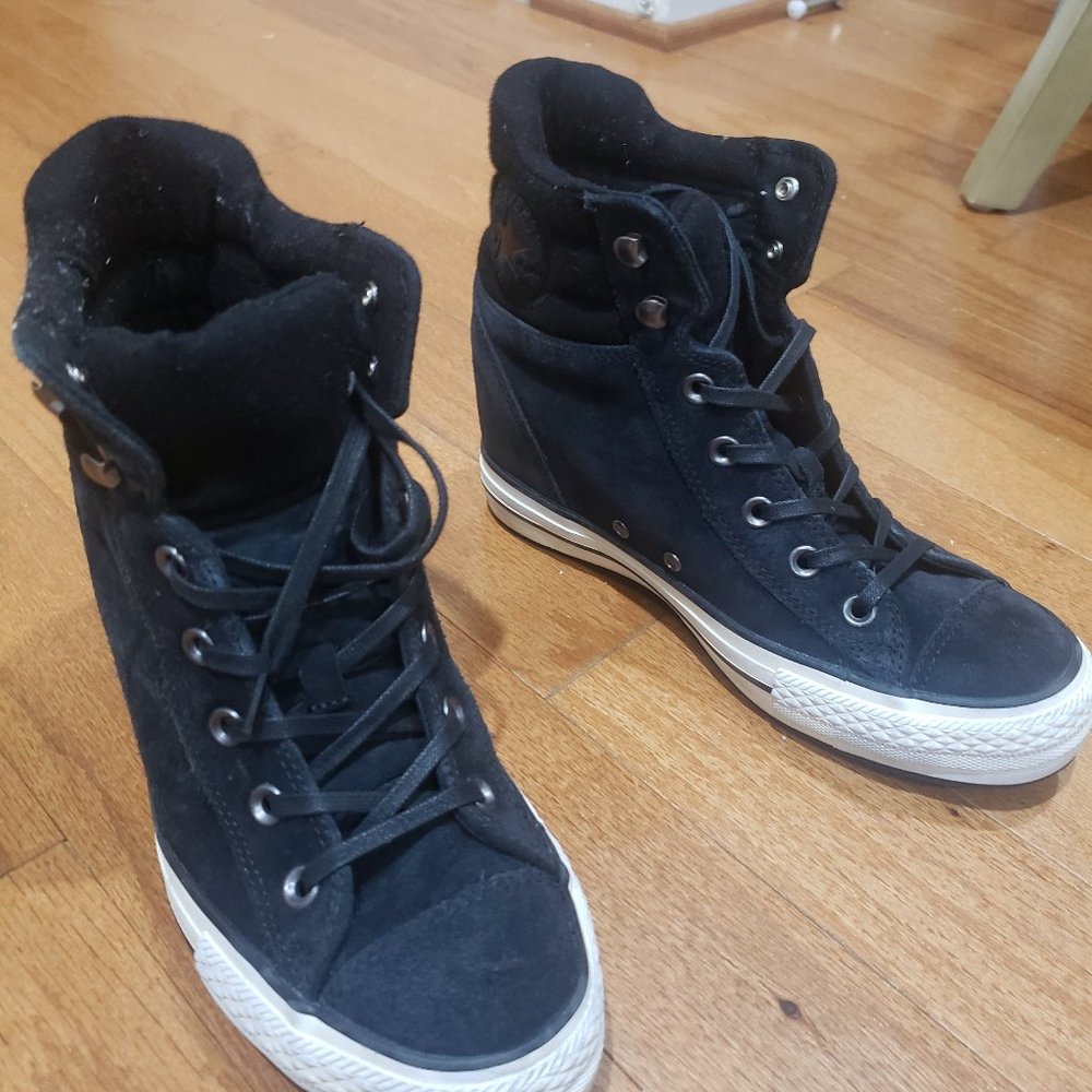 Converse heeled bootie high top